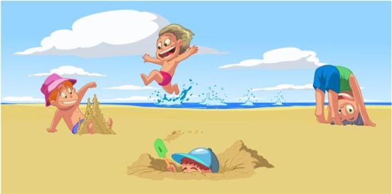 kids-playing-on-beach-vector-cartoon3